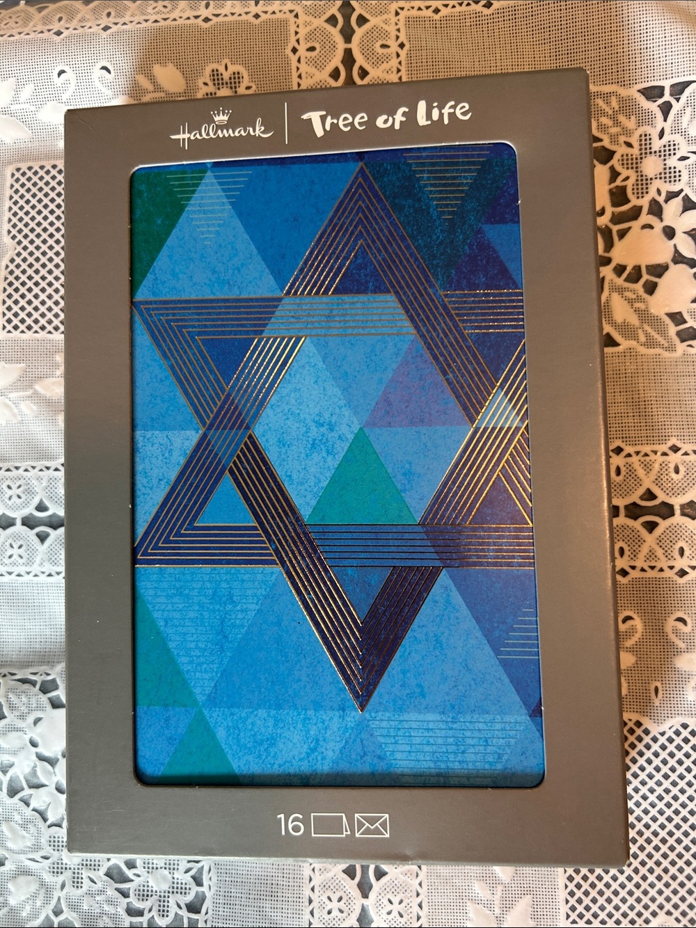 Hallmark Blue and Teal Geometric Star Greeting Card